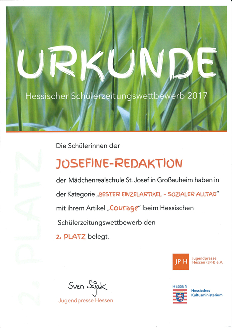 Urkunde - JOSEFine